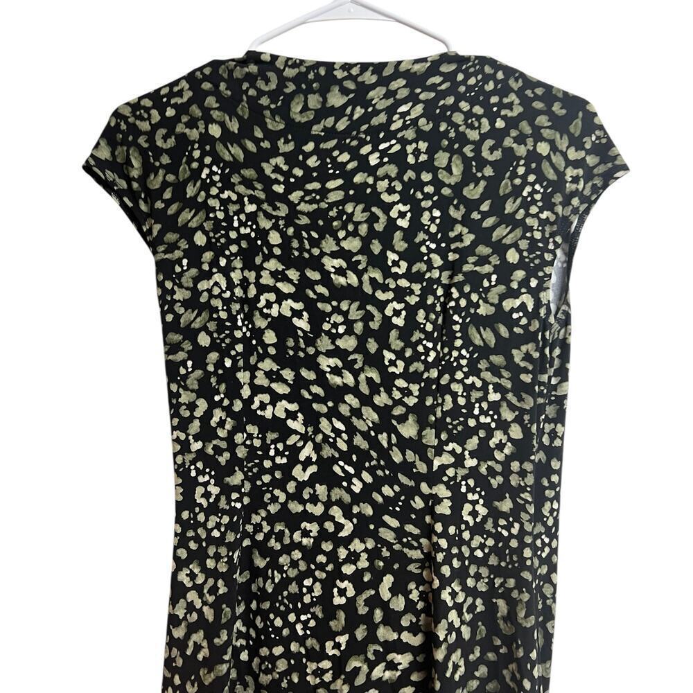 Tommy Bahama Wild One Faux Wrap Dress Black Tan Small - Picture 8 of 9